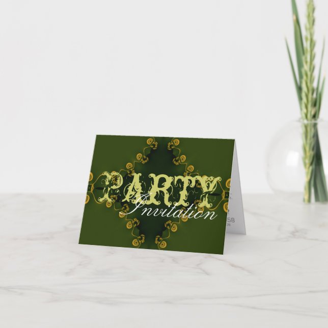 Invitation Green Earthy Party (Devant)