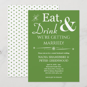 Invitation Green Eat Drink Se marier Jardin Mariage