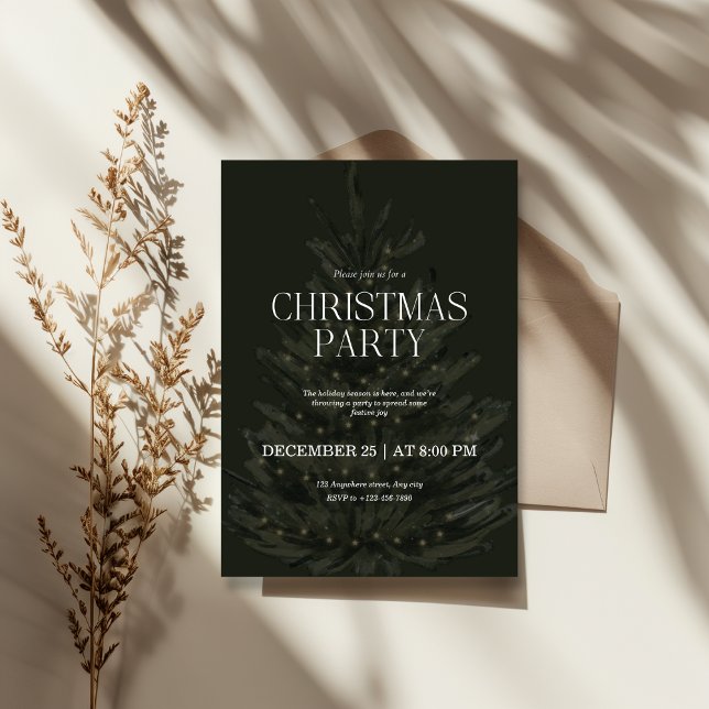 Invitation Green Elegant Christmas Holiday Party (Créateur téléchargé)