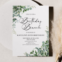Green Eucalyptus Feuille Botanical Birthday Brunch