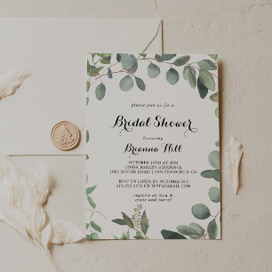Invitation Green Eucalyptus Foliage Fête des mariées de plais