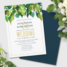 Green Fall Green Gold Feuille Modern Mariage