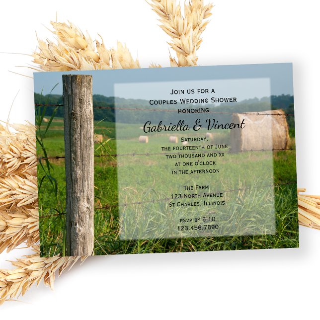 Invitation Green Farm Pastures Country Couples Wedding shower (Créateur téléchargé)
