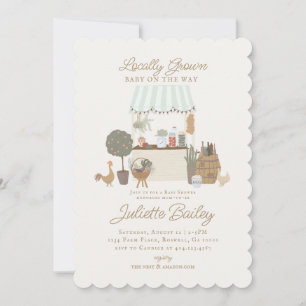 Invitation Green Farmers Market Baby shower agricole Invitati