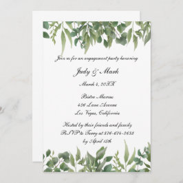 Invitation Green Feuille Foliage Engagement