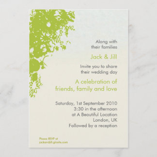 Invitation Green Flourish 5x7