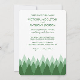 Invitation Green Forest Range Mariage de bois
