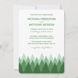 Invitation Green Forest Range Mariage de bois
