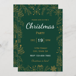 Invitation Green & Gold | Glam Xmas