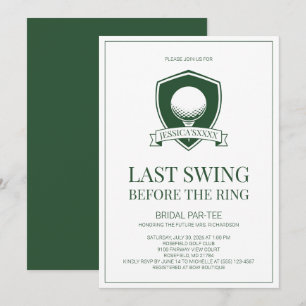 Invitation Green Golf Dernier Swing Avant La Fête de Fiançail