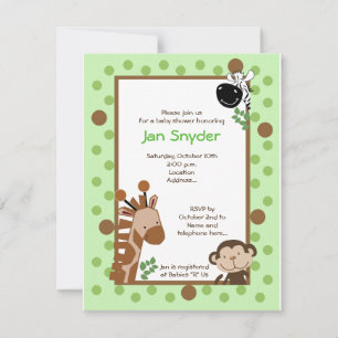 Invitation Green Jungle Adventure Safari Baby shower invitati