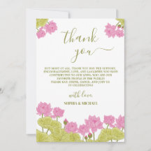 Green Lotus Lily Flowers Mariage Indien merci