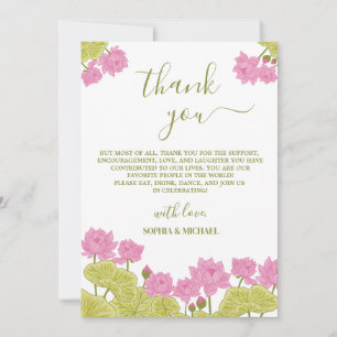 Invitation Green Lotus Lily Flowers Mariage Indien merci
