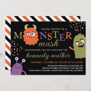 Invitation Green Orster Monster Mash Halloween Party