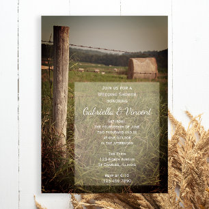 Invitation Green Pastures Campagne rurale Wedding shower agri