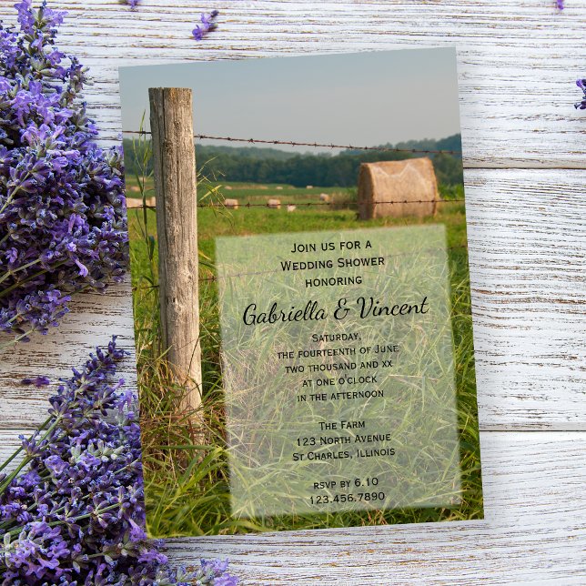 Invitation Green Pastures Country Wedding shower (Créateur téléchargé)
