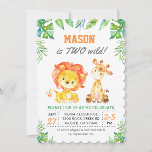 Invitation Green Safari Jungle 1er Garçon Premier anniversair