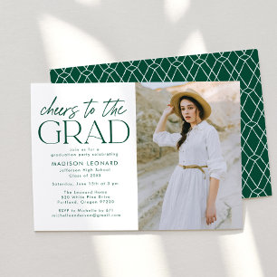 Invitation Green   Salutations à la Grad Photo Graduation Par