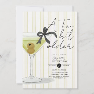Invitation Green Stripe petit peu plus vieux Olive Martini An