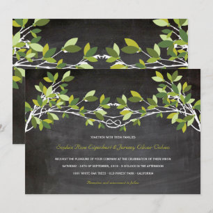 Invitation Green Summer Knott Love Tree Chalkboard Mariage