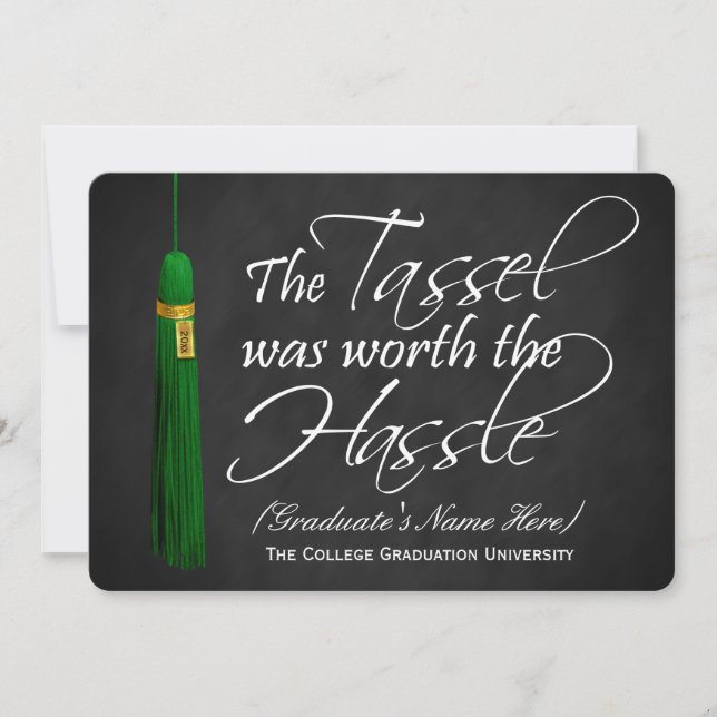 Invitation Green Tassel Worth the Hassle College (Devant)