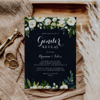 Green White Floral Royal Blue Genre Reveval Party