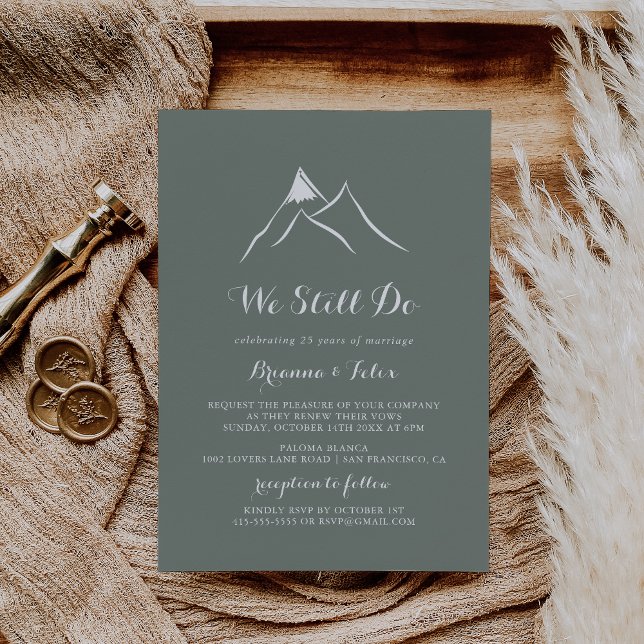 Invitation Green White Mountain Nous Faisons Encore Vo Renouv (Créateur téléchargé)