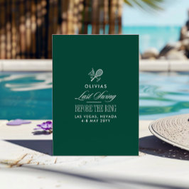 Invitation Green & White Striped Last Swing Before the Ring