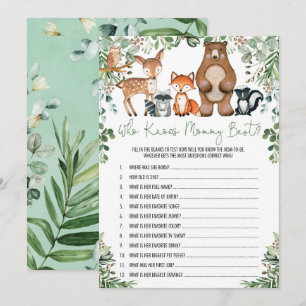 Invitation Green Woodland qui connaît maman la meilleure cart