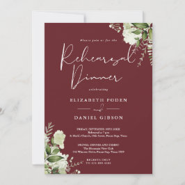 Invitation Greenery Floral Rosewood Pink Rehearsal Dinner