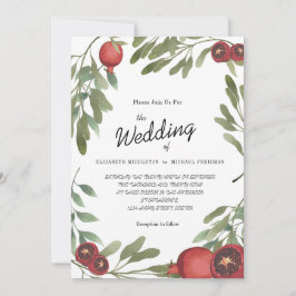 Invitation Grenade Mariage de Bourgogne Feuilles botaniques