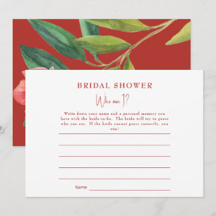 Invitation Grenade Turscan Qui Suis-Je Jeu De Fête des mariée