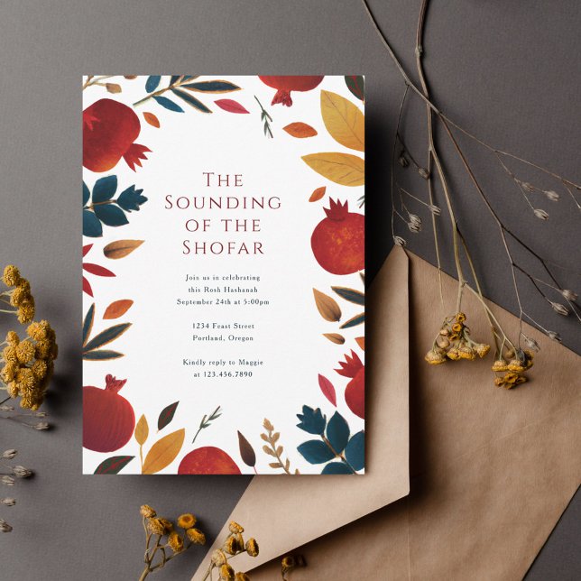 Invitation Grenades peintes Rosh Hashanah (Créateur téléchargé)