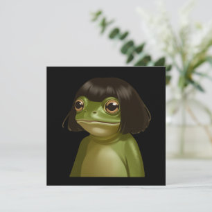 Invitation Grenouille drôle Bob coupe de cheveux Mème Grenoui
