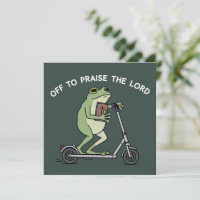 Grenouille drôle chrétienne part pour louer le Sei