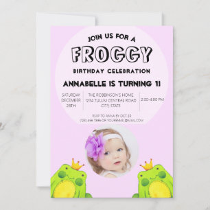 Invitation Grenouille fête premier anniversaire