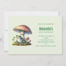Grenouille sous un champignon Joyeux anniversaire