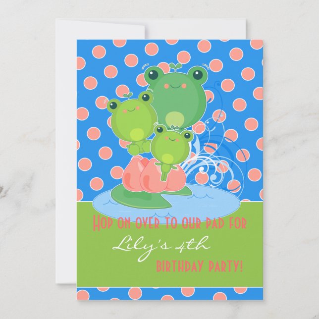 Invitation Grenouilles joyeuses (Devant)