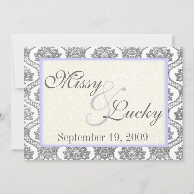 Invitation Grey Damask (Devant)