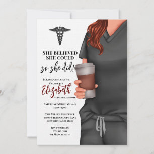 Invitation Grey Scrubs Infirmière École de soins infirmiers I