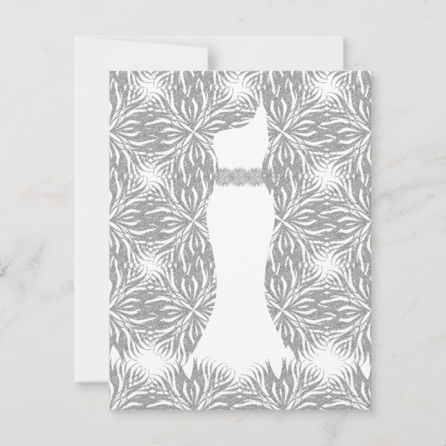 Invitation grey star flower (Devant)