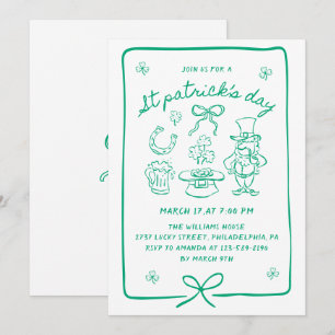 Invitation Gribouillages Dessinés à la Main Arc Saint Patrick