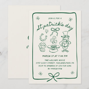 Invitation Gribouillages Dessinés à la Main Arc St Patrick's