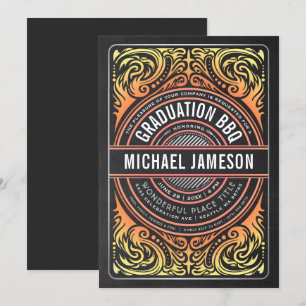 Invitation Gril et feu d'invitations de partie de BBQ