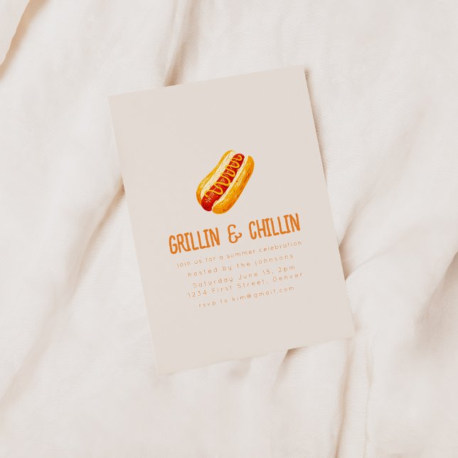 Invitation Grillades et Jardin d'été frais BBQ (Créateur téléchargé)