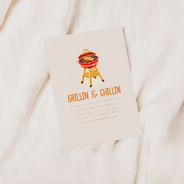 Invitation Grillades et Jardin d'été frais BBQ (Créateur téléchargé)