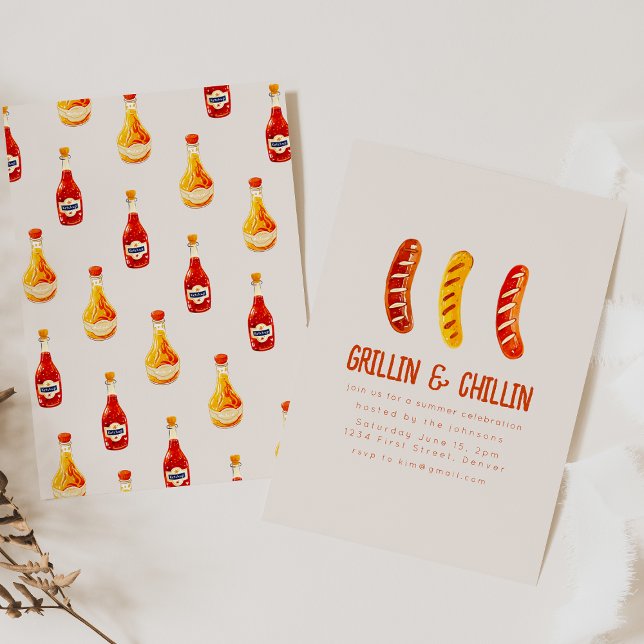 Invitation Grillades et Jardin d'été frais BBQ (Créateur téléchargé)