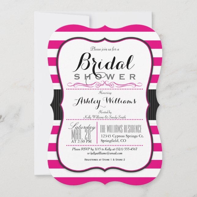 Invitation Grilles roses et blanches chaudes ; Fête des marié (Devant)