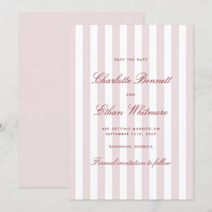Invitation Grilles verticales roses blanches modernes Enregis