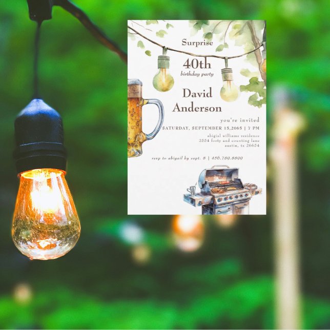 Invitation Grilling Surprise 40th Birthday Party (Créateur téléchargé)